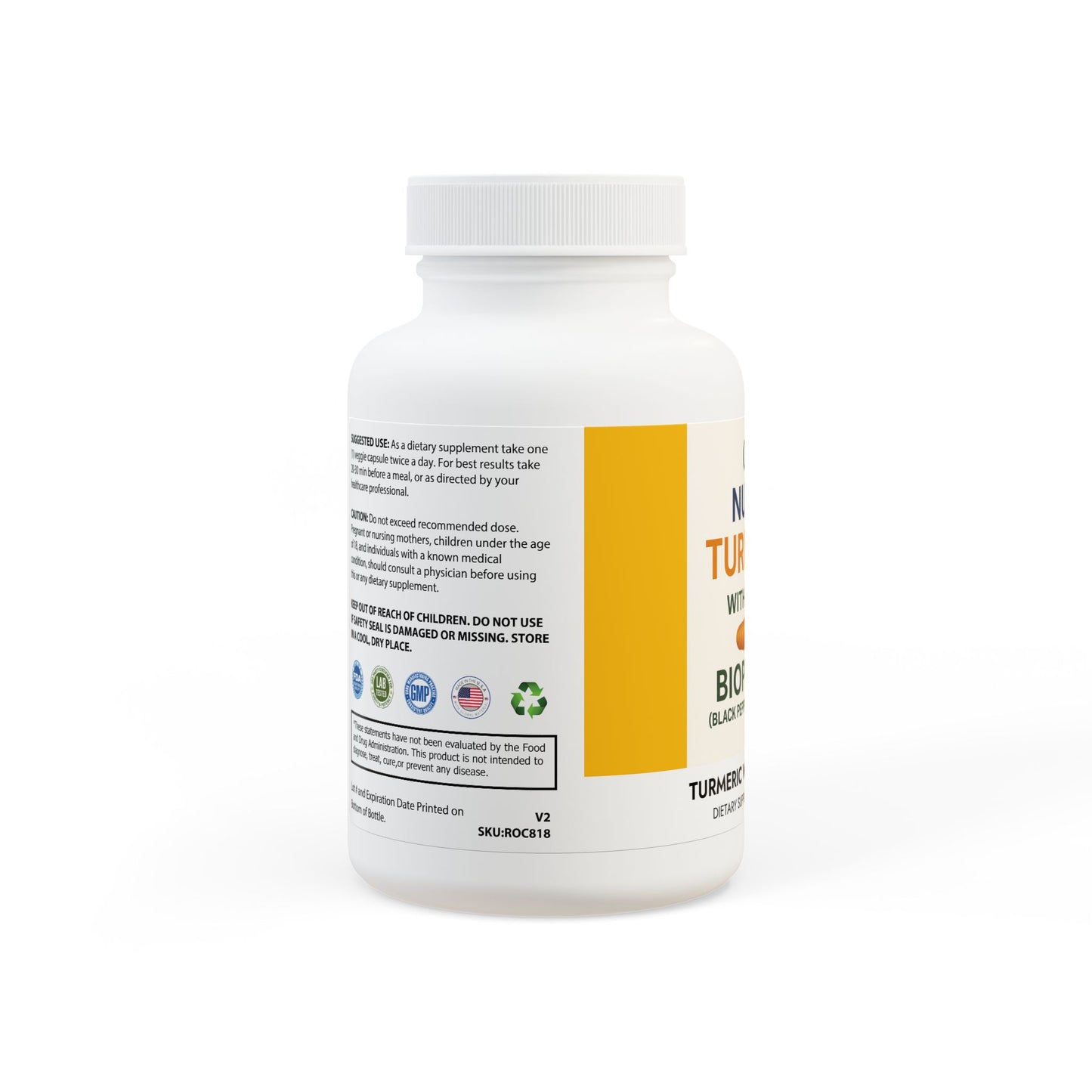 Turmeric with BioPerine® (Black Pepper Fruit Extract) Supplement (60 Capsules)