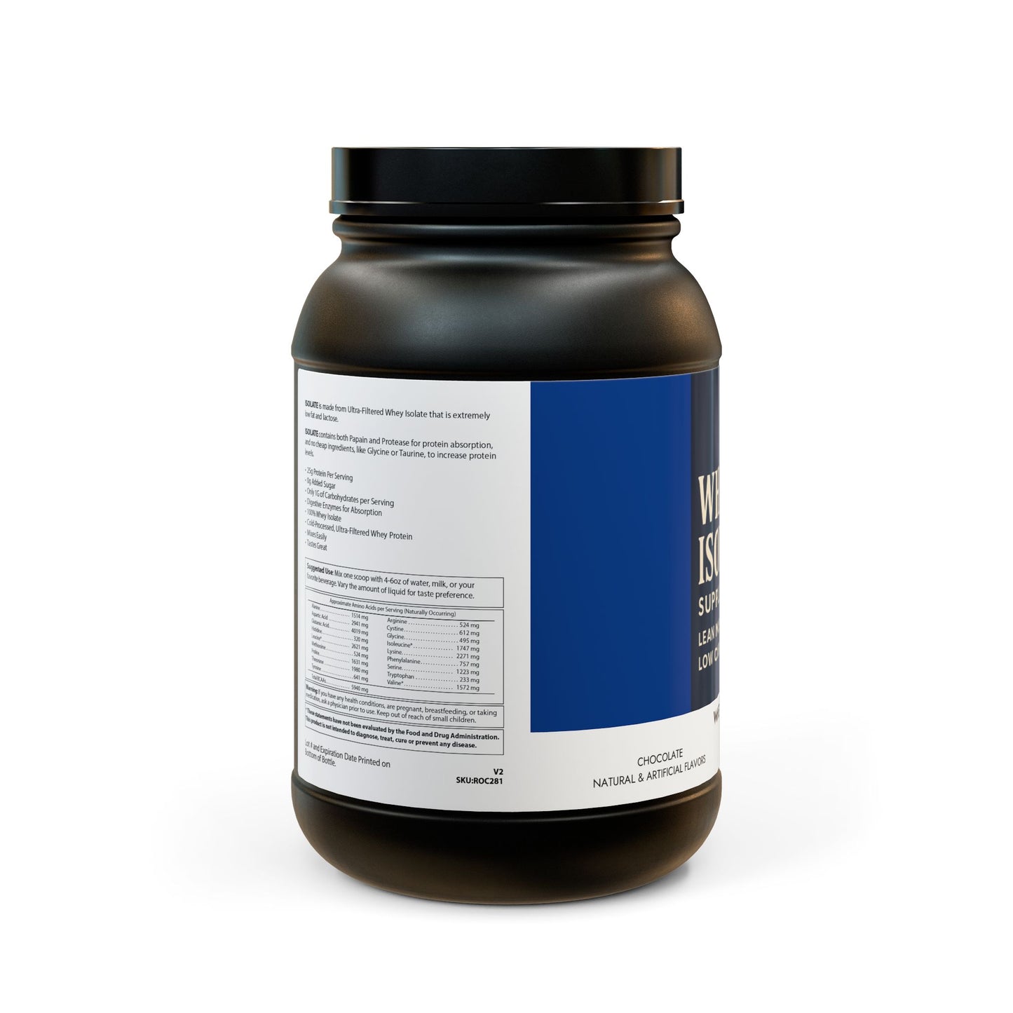Whey Isolate Protein Supplement (907g, 2lb)