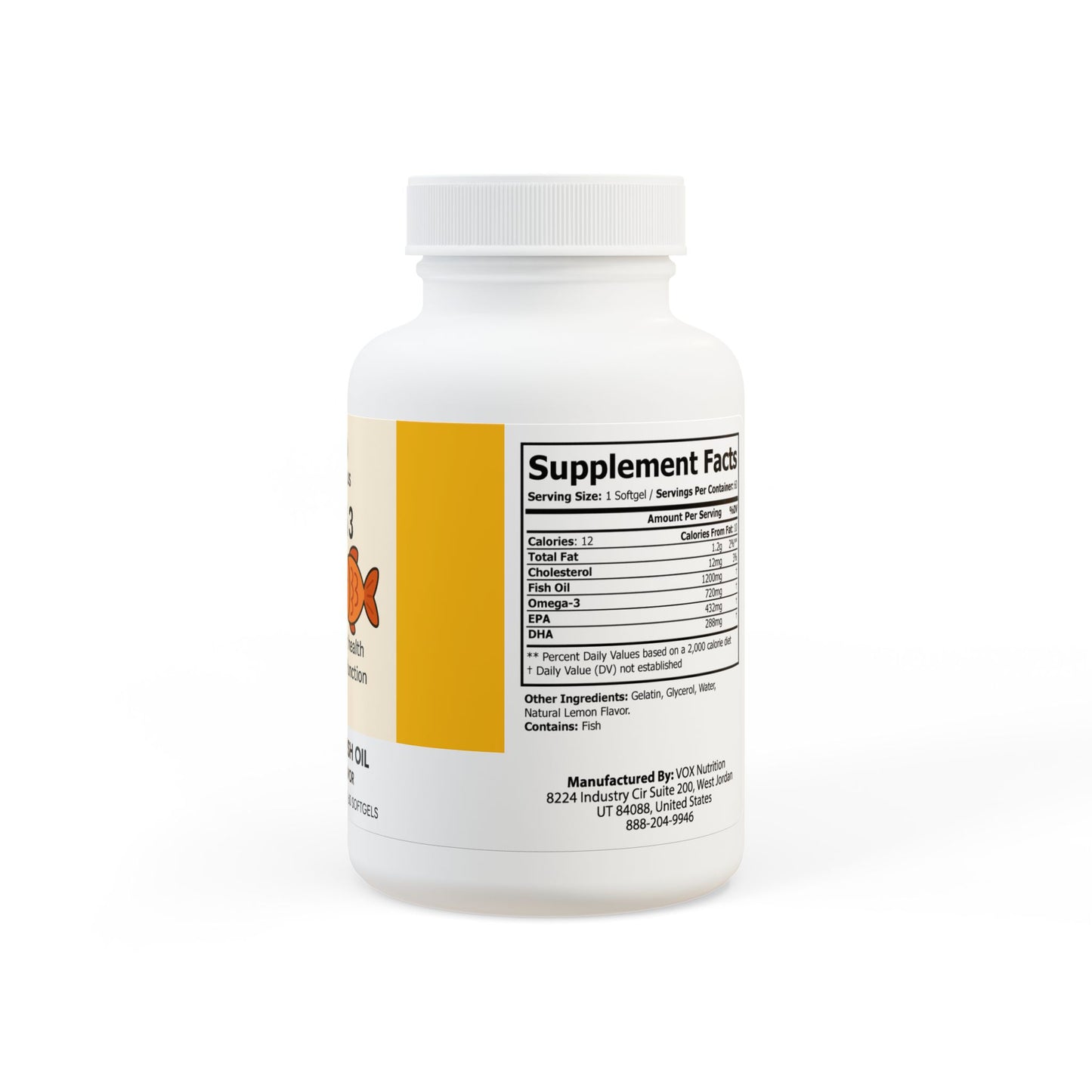 Omega 3 Fish Oil Supplement (60 Softgels)