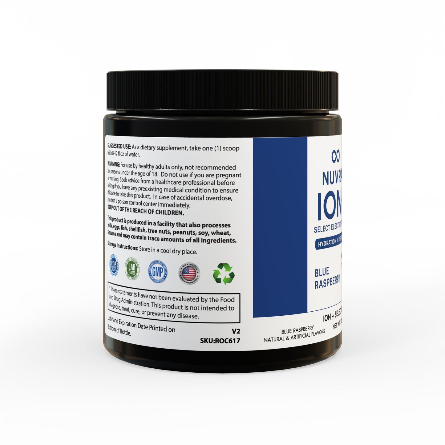ION + Select Electrolyte Supplement (225g, 7.9oz) (Blue Raspberry Flavor)
