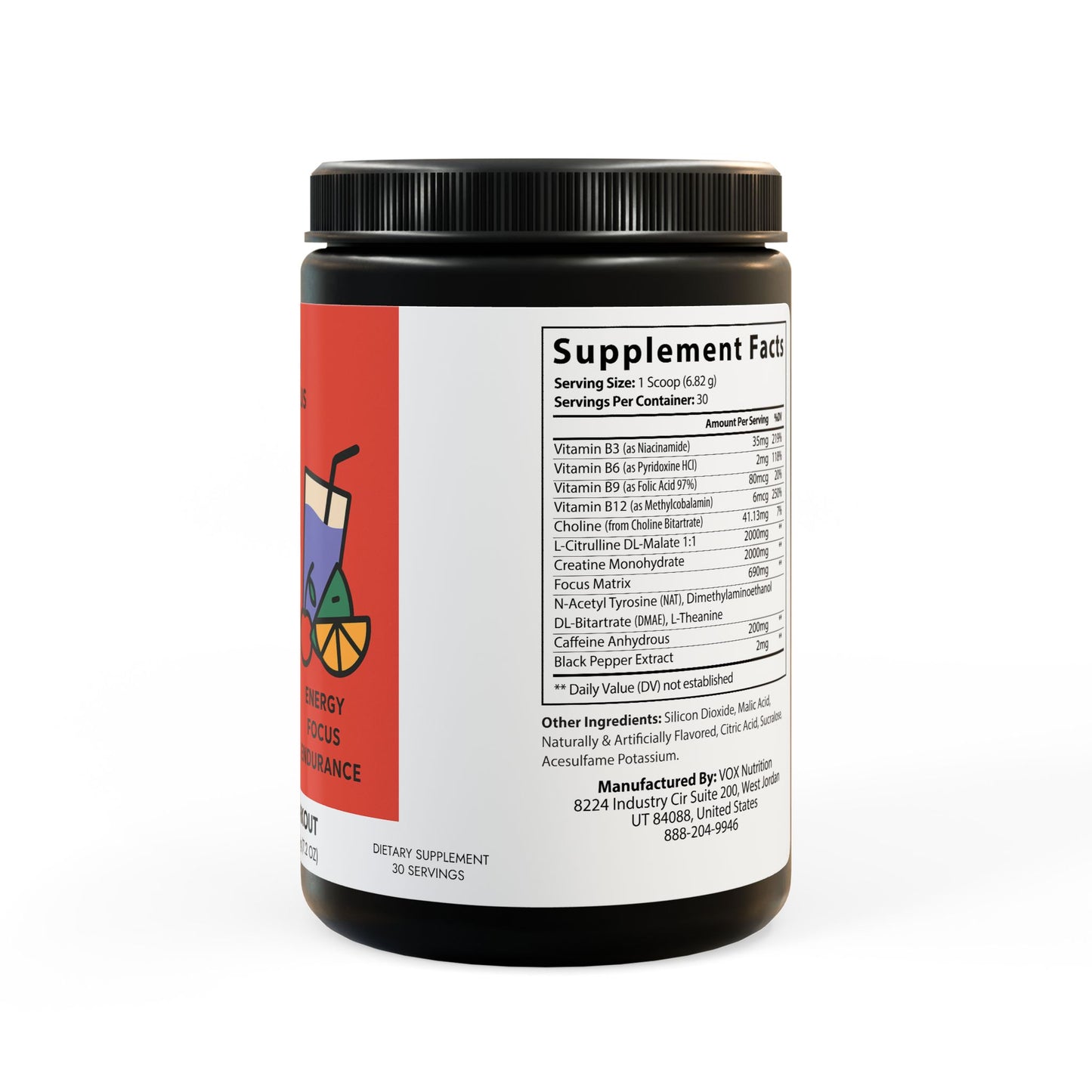 Pre-Workout Supplement, Fruit Punch (204g, 7.1oz)