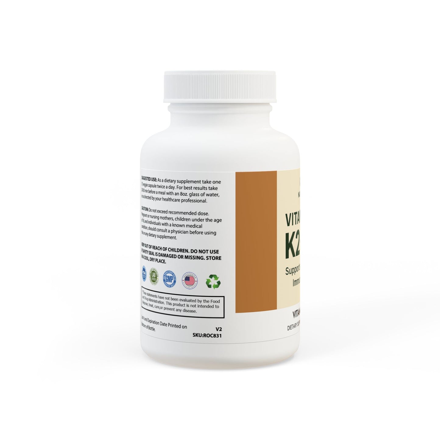 Vitamin K2 + D3 Supplement (60 Capsules)