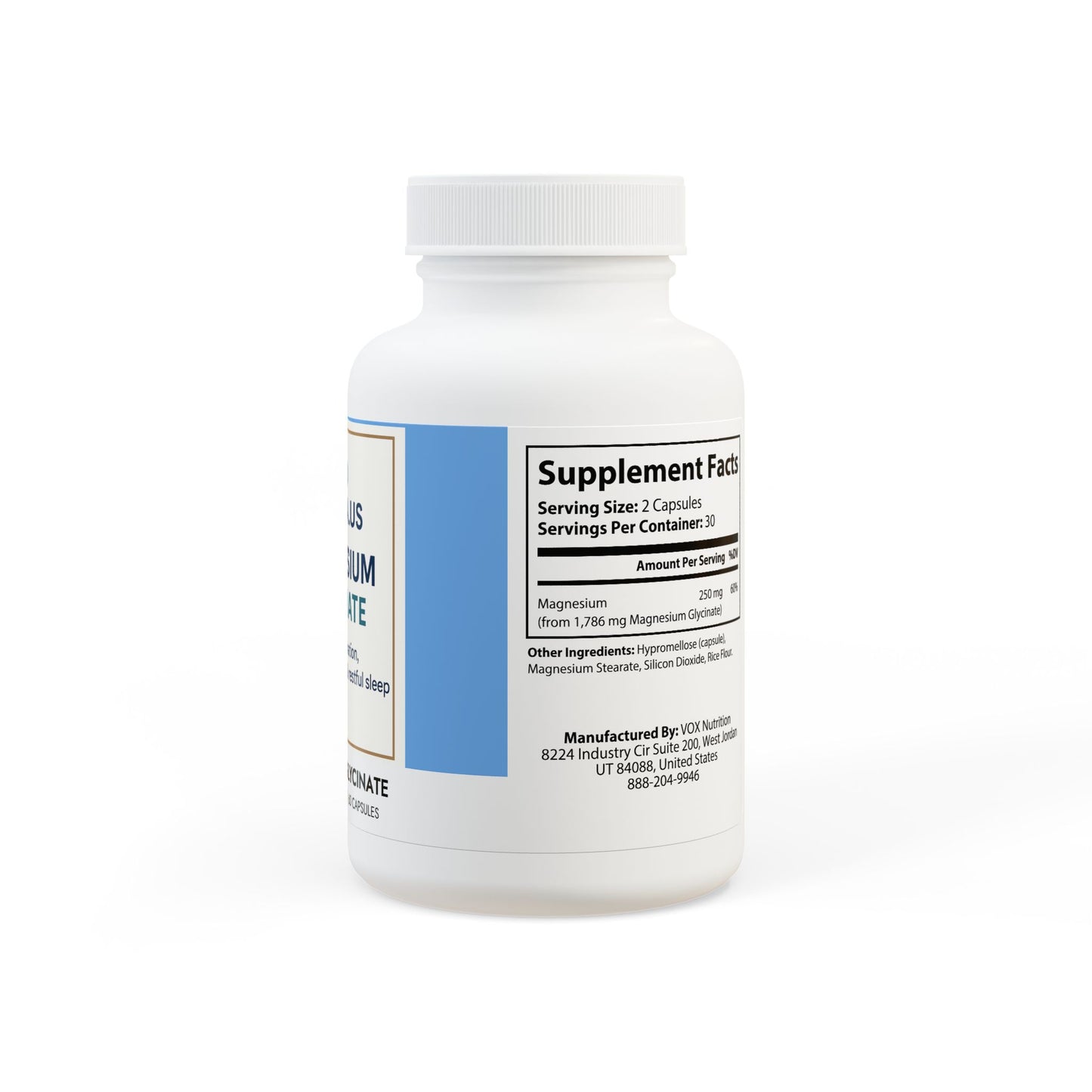 Magnesium Glycinate Supplement (60 Capsules)